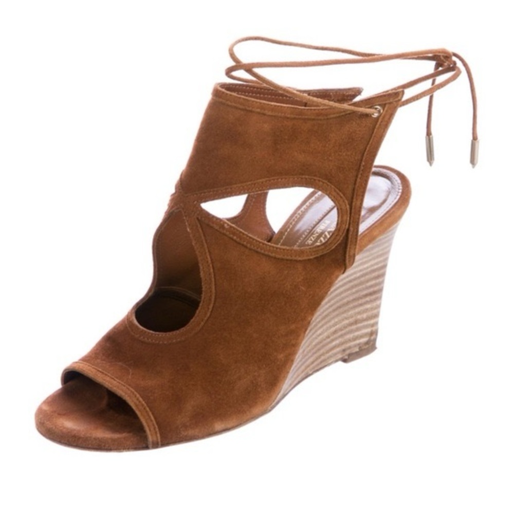 NWB Aquazzura Sexy Thing Brown Surede Wedge - NEVER WORN VINTAGE - 8.5